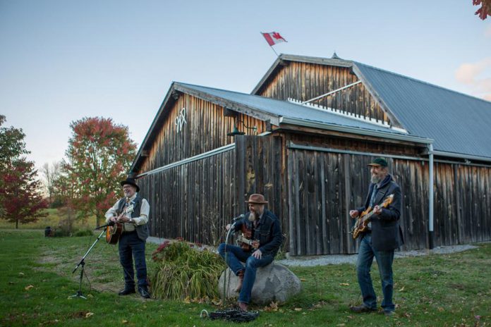 Westben's 'Welcome Back Weekend' will kick off on Friday, July 30th with a concert called 'Friends on the Hill', on Westben's new outdoor venue Willow Hill, featuring Campbellford's Ken Tizzard and Music for Goats (pictured performing for a Digital Concert at The Barn), Trent Hills musicians Jana Reid, Luke Mercier, Kim Dafoe, Out by Lucy and Robert Longo, and Westben’s Donna and Brian Finley.  (Photo: Wayne Eardley, courtesy of Northumberland County)