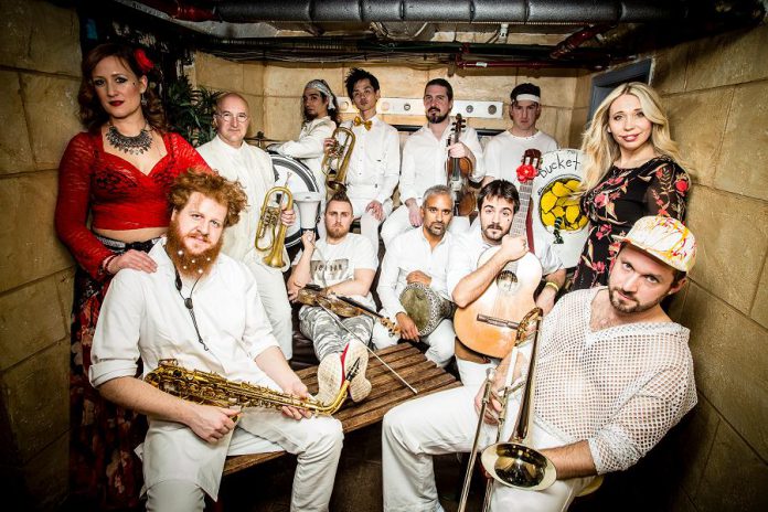 Westben's 'Welcome Back Weekend' continues on Saturday, July 30th with a concert by the Lemon Bucket Orkestra on Willow Hill. Lemon Bucket Orkestra is a multi-award winning ensemble, self-described as a "Balkan-Klezmer-gypsy-party-punk-super band." (Publicity photo)