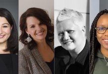 All the major party candidates for Peterborough-Kawartha riding in the next federal election have now been confirmed: incumbent Liberal Maryam Monsef, Conservative Michelle Ferreri, NDP Joy Lachica, and Green Chanté White. (Collage of supplied photos by kawarthaNOW)