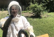 Christine Jaros launched her chemical-free pest control business, VerminX, during the pandemic. While she can handle a variety of pest issues, Christine's specialty is the removal of wasps, bees, and hornets from inside buildings. As a beekeeper, she understands the ecological value of honeybees and relocates them instead of destroying them. (Photo: Logan Stabler)