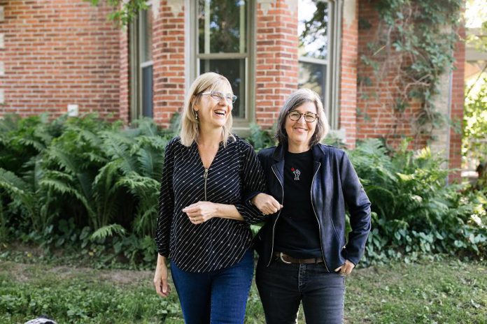 Walton Food Farm owner Leslie Scott and South Pond Farm owner Danielle French say they are a great team because they have opposite-but-complementary personalities. Having both launched farm-inspired businesses in the Kawarthas, the two entrepreneurs discovered they had a lot in common and decided to collaborate. (Photo: Ash Nayler Photography)  