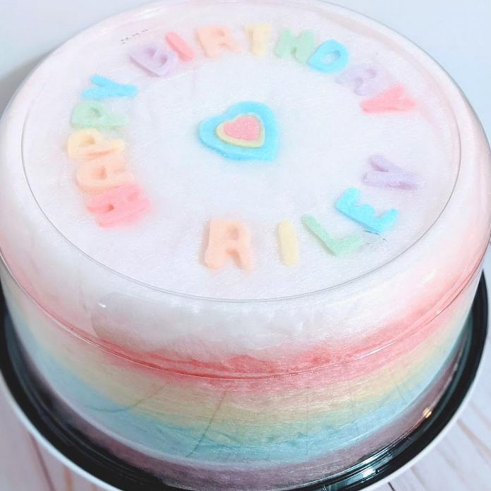 Flossophy also offers custom cotton candy cakes. These cakes are made entirely of candy floss, and can be themed around your party or event. (Photo courtesy of Flossophy)