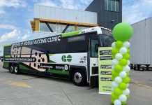 A partnership between the Ontario government and Metrolinx, the two GO-VAXX buses operate as fully functioning vaccine clinics, with the necessary supplies and trained staff to provide assistance to people and ensure vaccines are administered safely. (Supplied photo)