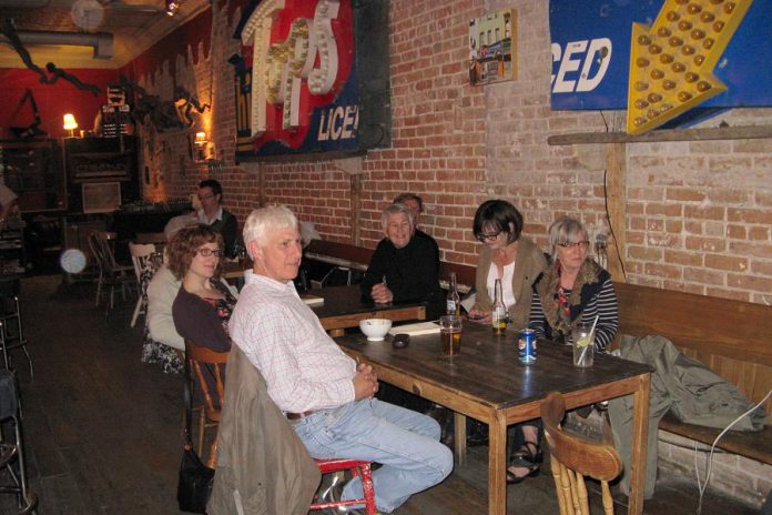 The Hi Tops restaurant sign was hanging in two pieces in The Spill in downtown Peterborough from 2013 until it closed in October 2017. (Photo: Marguerite Pigeon)