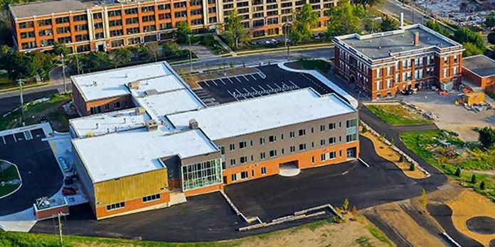 The newly constructed Kaawaate East City Public School at 250 Hunter Street East in Peterborough opened its doors for the first time on September 7, 2021. (Photo: Kawartha Pine Ridge District School Board)