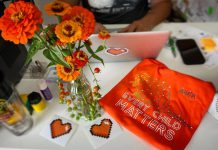 Nish Tees owner James Hodgson designed the Amik (beaver) orange t-shirt for his company's annual Orange Shirt Day fundraiser, with proceeds going this year to the new Sage and Sunshine Indigenous school in Nogojiwanong-Peterborough. A customer recently thanked him for his efforts by sending him an orange bouquet. (Photo courtesy of Nish Tees)