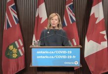 Ontario health minister Christine Elliott provides an update at Queen's Park on September 14, 2021 on the province's new proof of vaccination requirement that goes into effect September 22. (CPAC screenshot by kawarthaNOW)