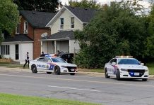 Peterborough police investigating a shooting incident in the Park and Romaine street area on the afternoon of September 10, 2021. (Photo: Brian Parypa)