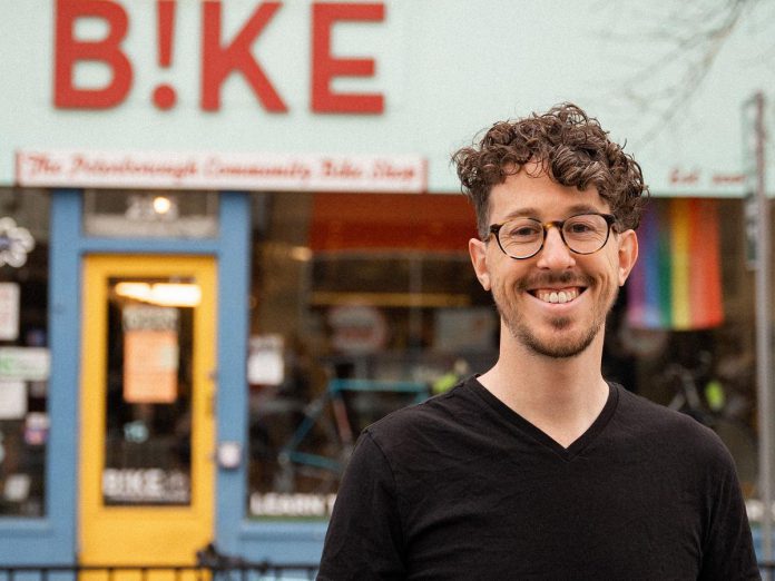 Mark Romeril, who most recently worked at Cycle Toronto, is the new executive director of B!KE: The Peterborough Community Bike Shop (Photo: Tanner Pare)