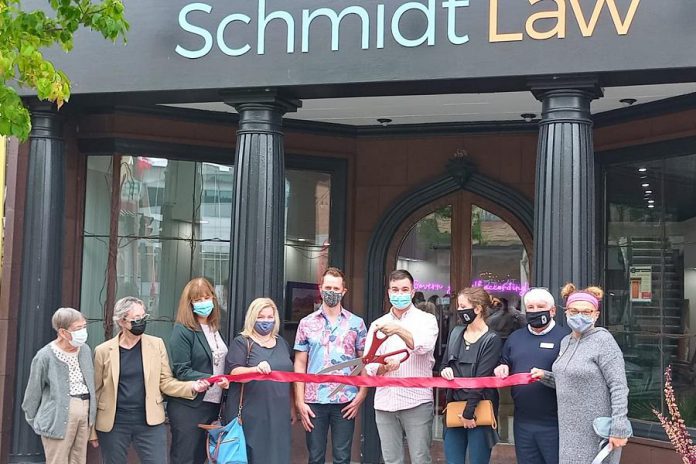 The ribbon-cutting ceremony at Schmidt Law Legal Services' location 59 Walton Street in Port Hope on October 6, 2021. (Photo: Port Hope and District Chamber of Commerce / Facebook)