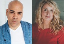 Beau Dixon and Melissa Payne will be performing in the new 4th Line Theatre production "Christmas Comes to Mind: A Night of Story & Song", along with the show's co-creators Rebecca Auerbach and Jack Nicholsen, Saskia Tomkins, Justin Hiscox, Mark Hiscox, and Kim Blackwell. (kawarthaNOW collage of supplied photos)