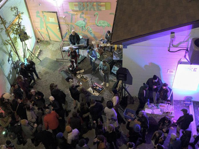 Peterborough band Pop Machine rocked the alleyway behind B!KE during the non-profit organization's 15th anniversary celebrations the evening of November 5, 2021. (Photo: Luke Best)