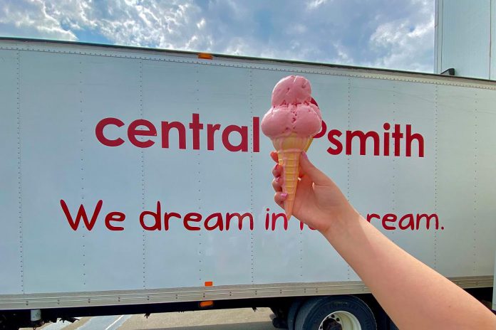 Central Smith Creamery's ice cream delivery truck won't be delivering ice cream on December 17, 2021. Instead, the Selwyn business will be using the truck to pick up food donations from participating local businesses, organizations, and schools. (Photo: Central Smith Creamery)