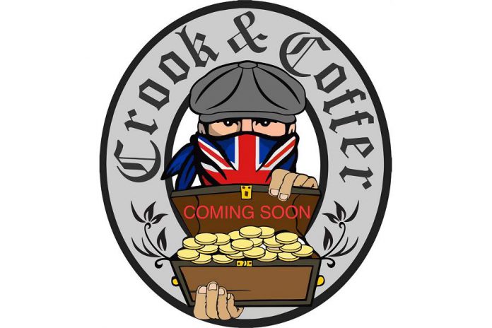 Kim Cameron and John Clarke plan to open Crook & Coffer, a British-style pub, at at 231 Hunter Street West in downtown Peterborough in 2022. (Graphic courtesy of Kim Cameron)