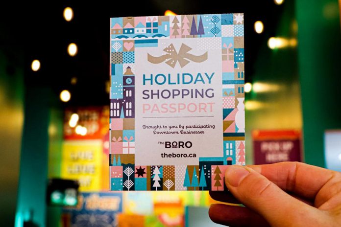 For every holiday shopping passport you complete by shopping locally at 150 downtown Peterborough businesses this holiday season, you have a chance to win one of three early bird draws for a $500 Boro gift card during December and a $1,500 Boro gift card grand prize in January. (Photo courtesy of Peterborough Downtown Business Improvement Area)