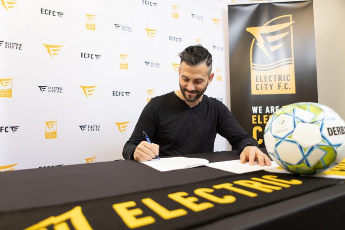 Michael Marcoccia has signed on as the inaugural head coach and technical director of the Electric City Football Club in Peteborough. Marcoccia, who led FC London for the past six years, has won more League1 Ontario titles than any other coach. (Photo courtesy of Electric City FC)