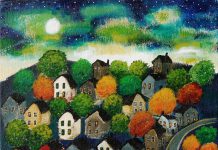 "Harvest Moon" by artist JoEllen Brydon, who has an exhibit at Atelier Ludmilla in downtown Peterborough. Her show opens during First Friday Peterborough and runs until November 28, 2021. (Photo courtesy of the artist)