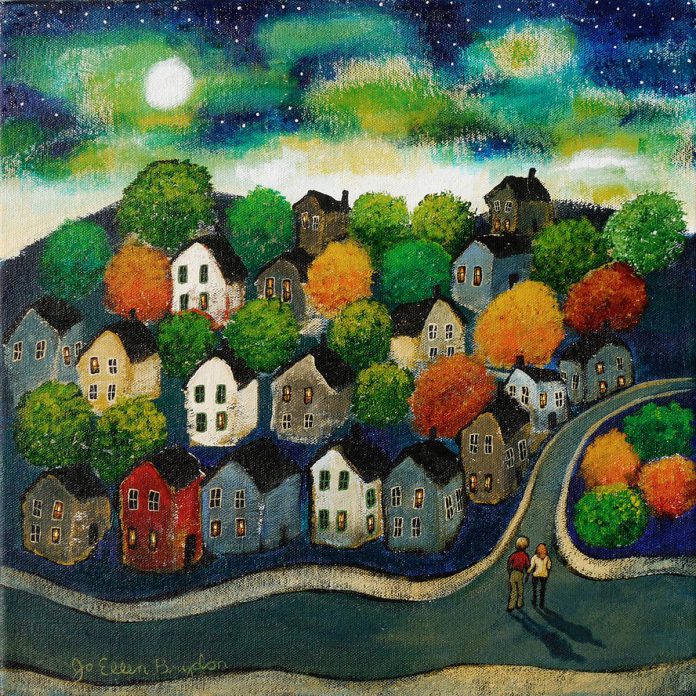 "Harvest Moon" by artist JoEllen Brydon, who has an exhibit at Atelier Ludmilla in downtown Peterborough. Her show opens during First Friday Peterborough and runs until November 28, 2021. (Photo courtesy of the artist)