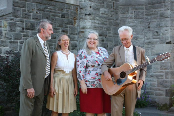 The McDonnel Street Gospel Quartet (Colin MacAdam, Sweet Muriel Mountain, Dianne Latchford, and Curtis Driedger) are special musical guests at the 2021 In From The Cold Christmas concert, a fundraiser for YES Shelter for Youth and Families, which will be livestreamed from St. James United Church in Peterborough on December 11, 2021. (Photo: Ashton Swinnerton)