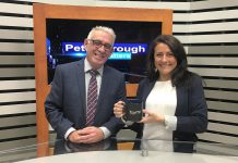 On the November 12, 2021 episode of the Cogeco YourTV program Peterborough Matters hosted by kawarthaNOW writer Paul Rellinger, Peterborough Mayor Diane Therrien revealed her decision to not seek a second term in the 2022 municipal election. (Photo: Johanna Hawkshaw, YourTV producer)