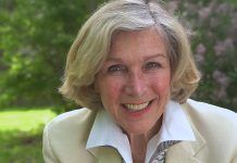Elizabeth (Betsy) McGregor of Peterborough, pictured here in 2019 in a promotional video for her acclaimed book "Women on the Ballot", has been appointed a member of the Order of Canada. (Photo: kawarthaNOW screenshot of Plumleaf Press video)