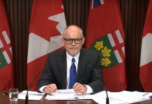 Dr. Kieran Moore, Ontario's chief medical officer of health, announced additional public health measures for long-term care and retirement homes in the province at a media conference on December 14, 2021 due to the emerging threat posed by the COVID-19 omicron variant. (kawarthaNOW screenshot of CPAC video)