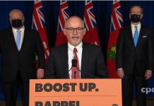 Dr. Kieran Moore, Ontario's chief medical officer of health, announces additional public health restrictions to contain the spread of the COVID-19 omicron variant during a media conference on December 17, 2021. (kawarthaNOW screenshot of CPAC video)