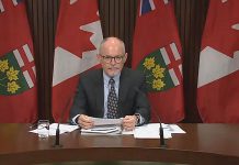Dr. Kieran Moore, Ontario's chief medical officer of health, provided an update on the COVID-19 pandemic in Ontario at a media conference in Toronto on December 7, 2021. (kawarthaNOW screenshot of CPAC video)
