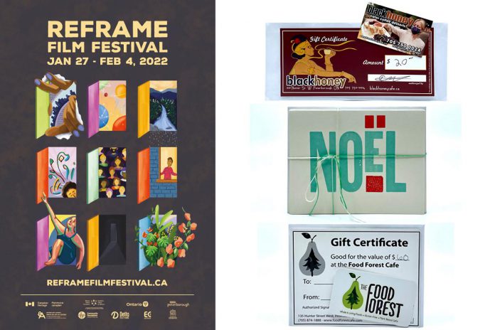 Shopping locally and gifting experiences instead of stuff are both great ways to gift sustainably and support the local economy. If you're looking for inspiration for local gifts, visit shop.greenup.on.ca to enter for your chance to win one of four Greener Gift Giveaway bundles, including this ReFrame Film Festival Bundle. (Photo courtesy of GreenUP)