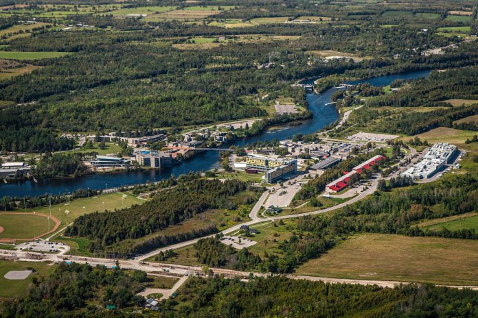 An aerial view of Trent University, home of Cleantech Commons. (Photo courtesy of Peterborough and the Kawarthas Economic Development)