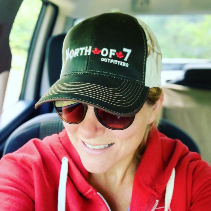 Angela McCurdy, owner and designer of North of 7 Outfitters, wearing one of her apparel company's caps. After 22 years of living and working in the GTA, Angela and her husband moved to Cordova northeast of Havelock where she decided to launch North of 7 Outfitters. (Photo: Angela McCurdy)
