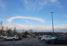 The unusual ring-shaped cloud as seen from the City of Peterborough on December 14, 2021. (Photo: Michael Morritt)
