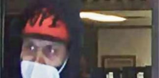 The suspect in an armed robbery of a downtown Peterborough bank on the morning of January 10, 2022. (Police-supplied photo)