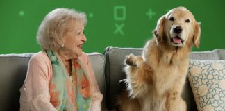 Betty White with Auggie the dog in August 2015 in a promotion for Discovery Family Channel's Pawgust. After the beloved actor and animal rights advocate passed away just weeks shy of her 100th birthday, a social media campaign encouraging people to donated to local animal rescue organizations in her name went viral. (Photo: Scott Everett White / Discovery)