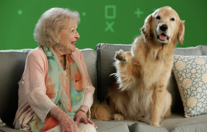 Betty White with Auggie the dog in August 2015 in a promotion for Discovery Family Channel's Pawgust. After the beloved actor and animal rights advocate passed away just weeks shy of her 100th birthday, a social media campaign encouraging people to donated to local animal rescue organizations in her name went viral. (Photo: Scott Everett White / Discovery)