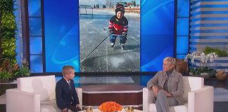 Seven-year-old Callan "Coach Cal" Perks of Lakefield appeared on The Ellen DeGeneres Show on January 5, 2022, where his motivational speech to Ellen brought the talk-show host to tears. (kawarthaNOW screenshot of YouTube video)
