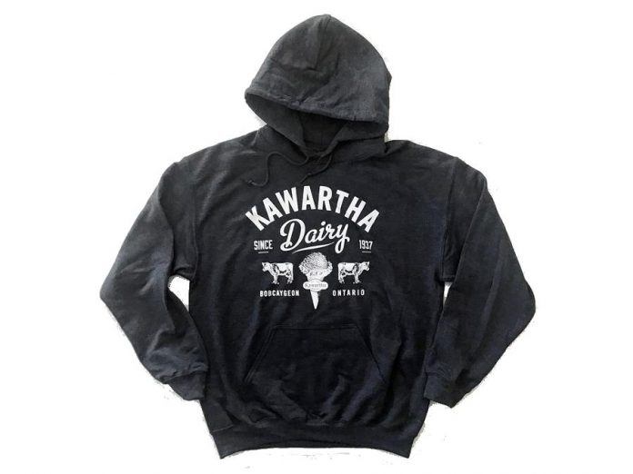 The Kawartha Dairy hoodie, designed and sold exclusively by Bobcaygeon's Douglas + Son. (Photo:  Douglas + Son)