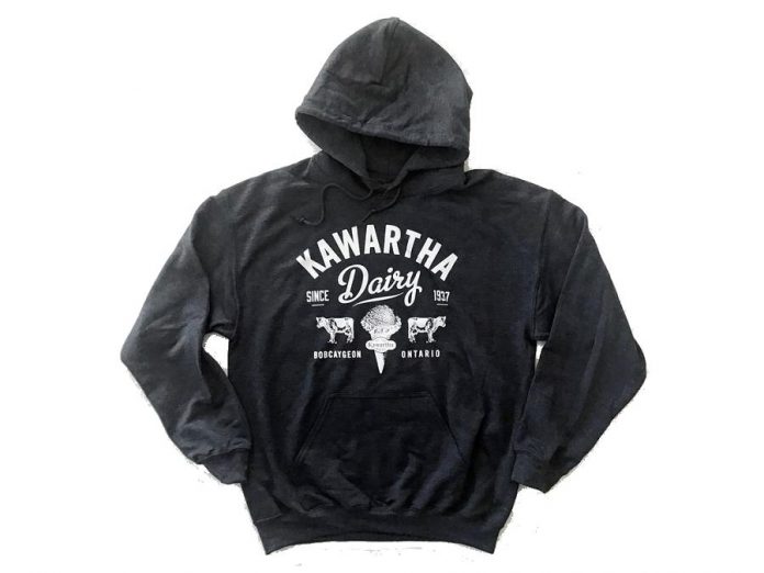 The Kawartha Dairy hoodie, designed and sold exclusively by Bobcaygeon's Douglas + Son. (Photo: Douglas + Son)
