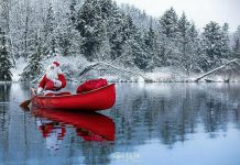 This photo by Jesse & Susan @followmenorth of Santa paddling in a canoe full of gifts was our top Instagram post in December 2021, with almost 17,000 impressions and almost 1,400 likes. (Photo: @followmenorth / Instagram)