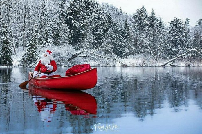 This photo by Jesse & Susan @followmenorth of Santa paddling in a canoe full of gifts was our top Instagram post in December 2021, with almost 17,000 impressions and almost 1,400 likes. (Photo: @followmenorth / Instagram)