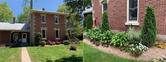 Michelle MacDonald's garden before and after. (Photos courtesy of City of Kawartha Lakes)