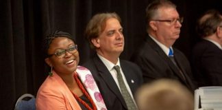 Kemi Akapo at the swearing-in ceremony of Peterborough city council in November 2018 after she was elected as Town Ward councillor. (Photo: City of Peterborough)