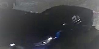 Peterborough police are continuing their investigation into the February 13, 2022 theft of a tractor trailer carrying over 2,000 firearms. Police believe the suspects in the theft were driving this four-door blue sedan. (Police-supplied photo)