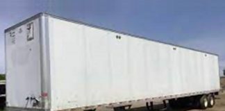 Police continue to search for a trailer, similar to this one, with a cargo of more than 2,000 small-calibre firearms that was stolen in Peterborough on February 13, 2022. (Police-supplied photo)