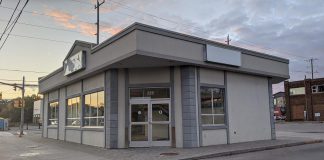 Peterborough's Opioid Response Hub is located in the former Greyhound bus terminal at Simcoe and Aylmer streets in downtown Peterborough, pictured here in October 2020 when the application for provincial approval of a Consumption and Treatment Site at the location was made. (Photo: Bruce Head / kawarthaNOW)