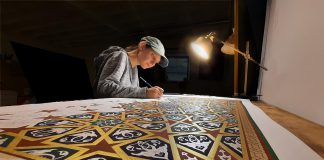 Originally a fine-metal sculptural artist, Nogojiwanong-Peterborough artist Gillian Turnham became interested in tessellating geometric designs and eventually on the complex geometric patterns of the Islamic tradition. She will be discussing the Islamic art tradition in a six-episode series to be broadcast on Trent Radio on February 6, 2022 as part her her "Your Radio is Their Stage" artist residency. (Photo courtesy of Gillian Turnham)
