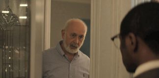 Peterborough's Wyatt Lamoureux appears in non-speaking role in a scene from the seventh episode of the new Amazon Prime series "Reacher". (kawarthaNOW screenshot)