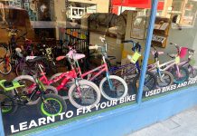 During "Kids' Bike Build", B!KE: the Peterborough Community Bike Shop refurbishes donated bikes and provides them free of charge to local organizations working with children and youth. (Photo: B!KE)
