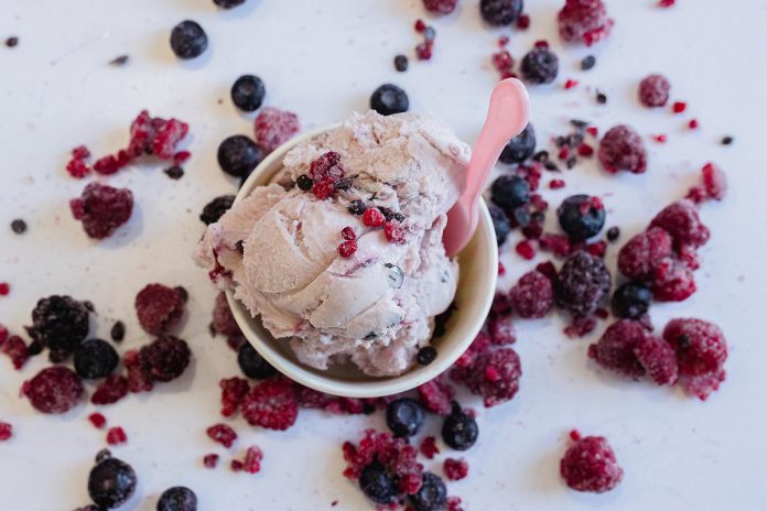 Berry Berry Chip, a black raspberry ice cream with a blackberry ripple and chocolate chips, is one of two new ice cream flavours  Central Smith Creamery has introduced for 2022. (Photo: Central Smith Creamery)