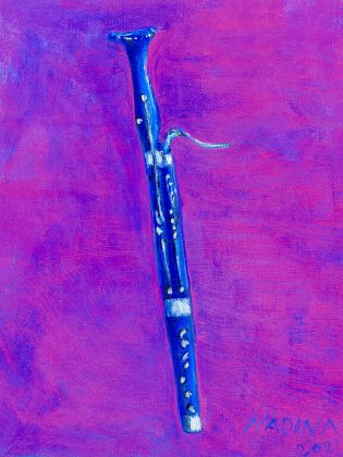 Nadina Mackie Jackson is also a visual artist, with this piece called "Pink Sky" a rendering of her Blue Bell bassoon, made in the Kawarthas. (Photo: Nadina Mackie Jackson)